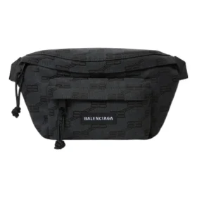 Borsetă de talie medie Signature din pânză Jacquard cu BB Monogram „Negru” 713042210HH1061