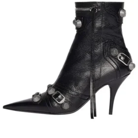 Botine Cagole 90 mm „Black Arena Lambskin” 694379WAD4E1081
