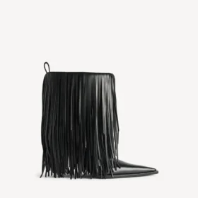 Botine cu franjuri „Avenue” pentru femei, de culoare neagră
