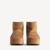 Botine cu platformă pentru femei model Alaska în maro/alb