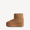 Botine cu platformă pentru femei model Alaska în maro/alb