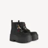 Botine cu platformă pentru femei, model „Strike”, cu accesorii decorative, în negru/multicolor
