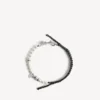 Brățară/colier tip choker cu perle Malibu în negru/alb/argintiu strălucitor