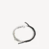 Brățară/colier tip choker cu perle Malibu în negru/alb/argintiu strălucitor