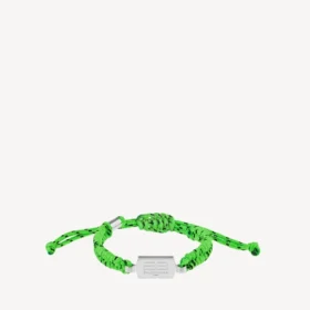 Brățară Saint-Germain din dantelă în culorile verde neon/negru/argintiu lucios