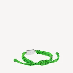 Brățară Saint-Germain din dantelă în culorile verde neon/negru/argintiu lucios