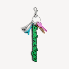 Breloc/cheie de motociclist Balenciaga pentru femei, verde/negru