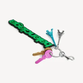 Breloc/cheie de motociclist Balenciaga pentru femei, verde/negru