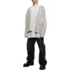 Cardigan cu logo pe toată suprafața „Chalky White Black” 736248T32339054