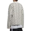 Cardigan cu logo pe toată suprafața „Chalky White Black” 736248T32339054