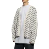 Cardigan cu logo pe toată suprafața „Chalky White Black” 736248T32339054