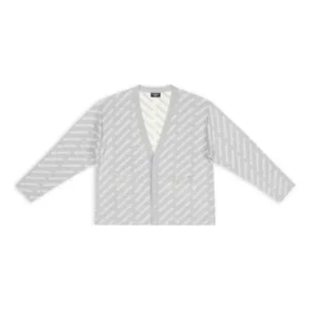 Cardigan cu logo pe toată suprafața „Gri deschis Alb” 699822T32331461
