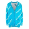Cardigan cu monogramă și logo, croială lejeră „Albastru” 625330T31784661