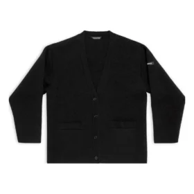 Cardigan FW23 „Tricot din lână dublu față, negru” 771671T16751000
