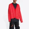 Cardigan Mini Allover Logo „Red White” 699822T32336090