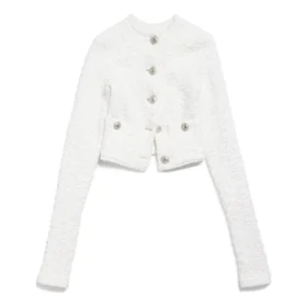 Cardigan scurt „Alb” 793604T33289000
