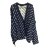 Cardigan tricotat cu logo pe toată suprafața „Blue White” 736248T32338502