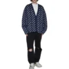 Cardigan tricotat cu logo pe toată suprafața „Blue White” 736248T32338502