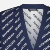 Cardigan tricotat cu logo pe toată suprafața „Blue White” 736248T32338502