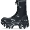 Cizme Bulldozer cu șireturi „Piele de vițel cu contur negru” 672502WBEF21090