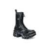 Cizme Bulldozer cu șireturi „Piele de vițel cu contur negru” 672502WBEF21090