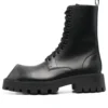 Cizme cu șireturi Rhino de 25 mm „Piele de vițel netedă neagră” 712638WBB501000