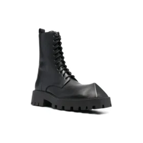 Cizme cu șireturi Rhino de 25 mm „Piele de vițel netedă neagră” 712638WBB501000