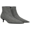 Cizme din lână cu model în carouri și vârf ascuțit „Grey” 579218W1SR01214