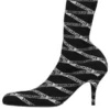 Cizme din spandex cu logo Monogram de 80 mm „Black” 549784W1P601264