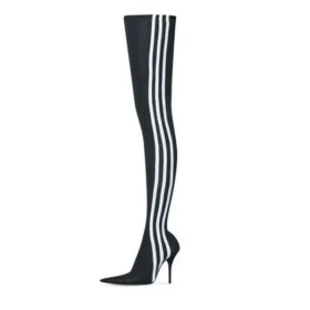 Cizme peste genunchi Balenciaga x adidas Knife „Black White” 724074W2ES11090