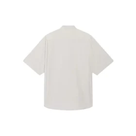 Cămașă bărbătească Balenciaga din bumbac, cu mâneci scurte și croială largă, gri 664627TKM102967
