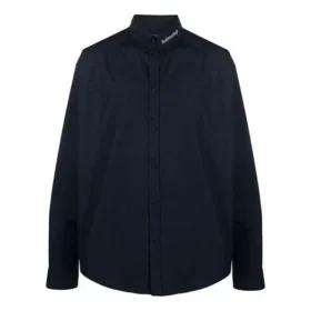 Cămașă cu guler cu logo, mâneci lungi și nasturi „Navy” 671586TYB184100