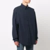 Cămașă cu guler cu logo, mâneci lungi și nasturi „Navy” 671586TYB184100