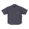 Cămașă cu mânecă scurtă Fashion Institute, croială largă „Dark Grey” 703846TYB181270