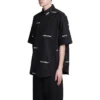 Cămașă cu mânecă scurtă și logo pe toată suprafața „Black White” 681702TOL651070