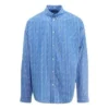 Cămașă cu mâneci lungi, cu dungi subțiri și logo pe toată suprafața „Blue” 662983TGLB95531