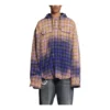 Cămașă cu mâneci lungi, cu glugă, în carouri decolorate „Purple Beige” 699223TMM095212