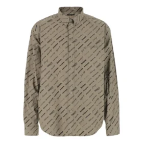 Cămașă cu mâneci lungi și imprimeu Logomania pe toată suprafața „Beige” 662983TNLL19763