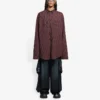 Cămașă cu mâneci lungi, în carouri, oversize, colecția SS21, maro 658806TKM366100