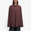 Cămașă cu mâneci lungi, în carouri, oversize, colecția SS21, maro 658806TKM366100