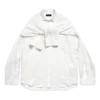 Cămașă cu mâneci înnodate, oversized „White” 768553TPO359000