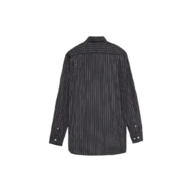 Cămașă cu nasturi și logo cu dungi pe piept „Black” 583989TGM041070