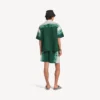 Cămașă de bărbați cu mâneci scurte, în stil „tie-dye” extrem, în culorile verde/alb