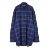 Cămașă din bumbac twill cu model în carouri „Blue” 625548T1M194450