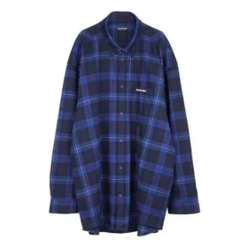 Cămașă din bumbac twill cu model în carouri „Blue” 625548T1M194450