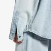 Cămașă din denim cu mâneci lungi pentru bărbați, de culoare albastru deschis