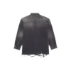 Cămașă din denim rupt pentru bărbați, colecția SS21, negru 657610TBP191090