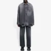 Cămașă din denim rupt pentru bărbați, colecția SS21, negru 657610TBP191090