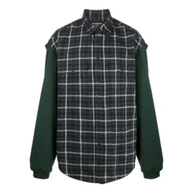 Cămașă din flanel cu panouri în carouri „Green” 658936TCM013064