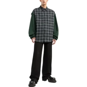 Cămașă din flanel cu panouri în carouri „Green” 658936TCM013064